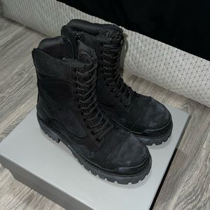 COPY- Balenciaga worn-effect combat boots